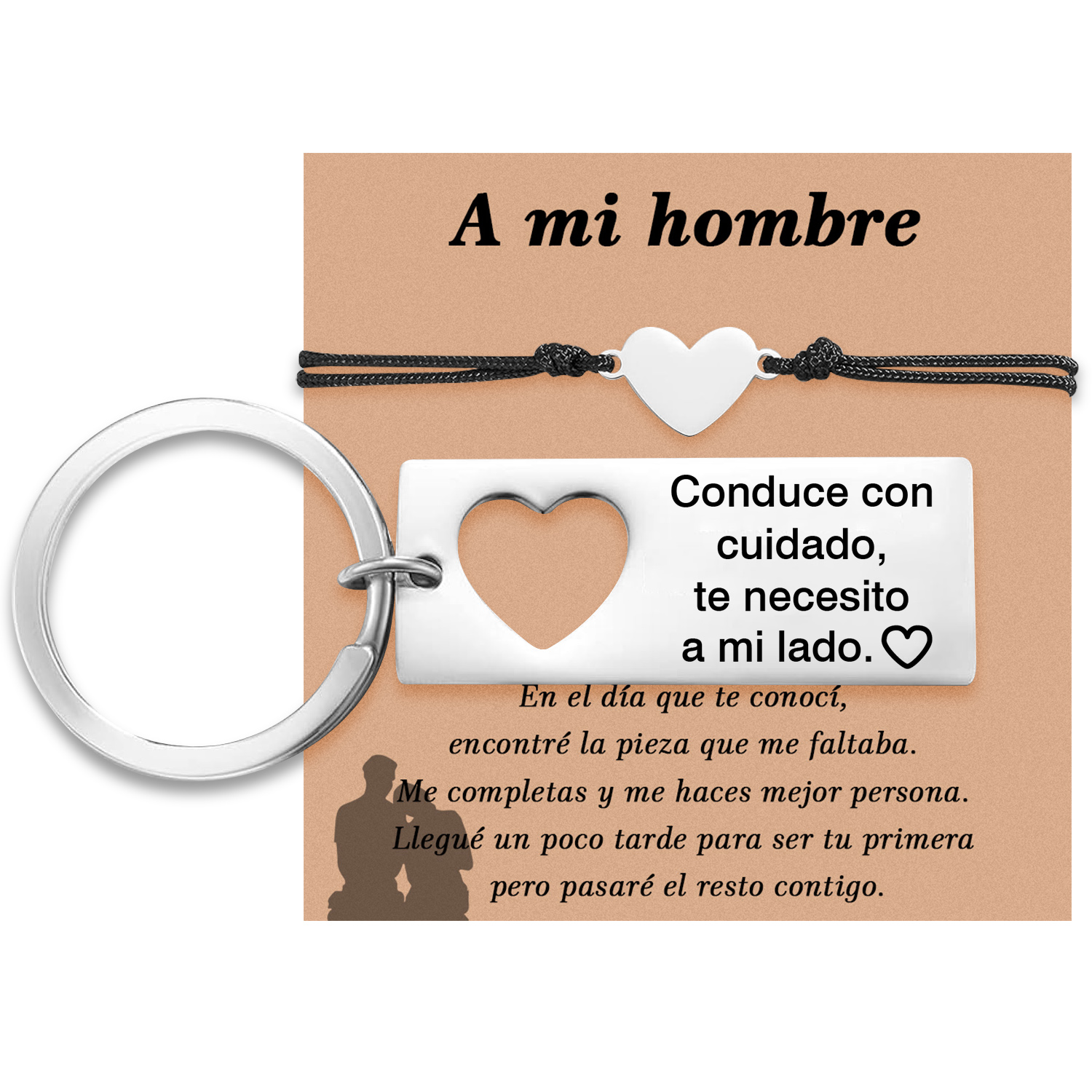 A mi hombre-Pulsera y Llavero Combinación con Tarjeta
