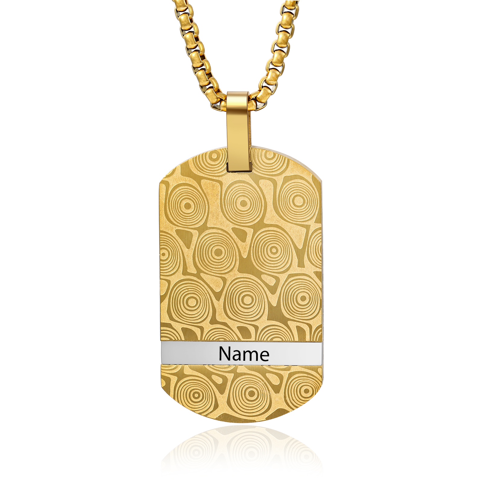 Collar de placa personalizado con 1 nombre para hombre-Jessemade ES