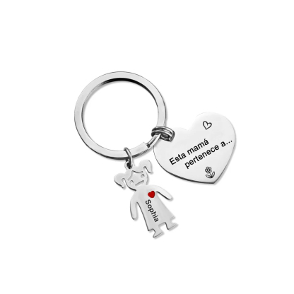 A mi mamá - Llavero con 1 nombre personalizado en "niño"-Jessemade ES