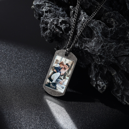 Collar personalizado con 1 foto y 1 texto para hombre-Jessemade ES