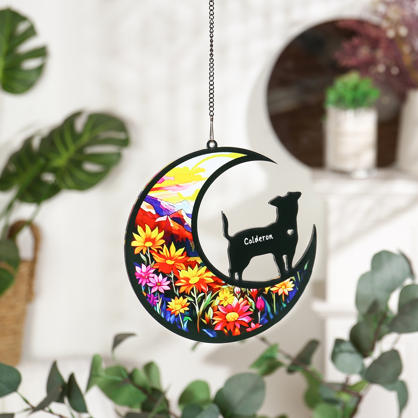 Navidad-Silueta de Perro o Gato Ornamento Navideño 1 nombre personalizado