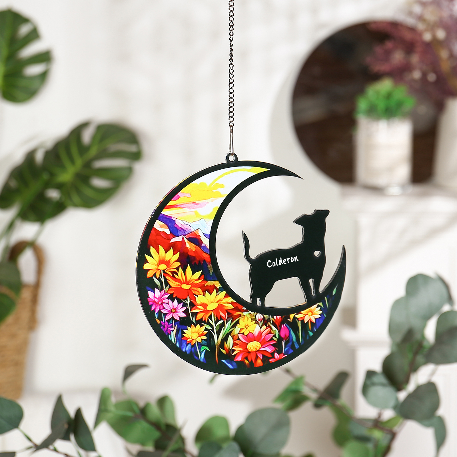 Navidad-Silueta de Perro o Gato Ornamento Navideño 1 nombre personalizado
