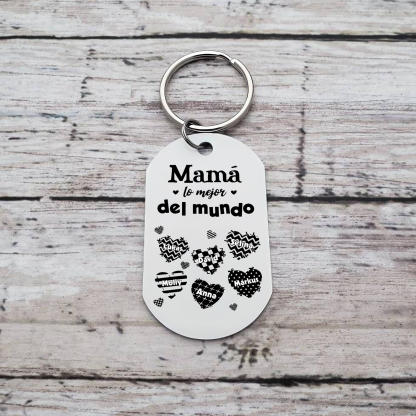 A mi mamá-Llavero 1-6 Nombres Personalizados CORAZONES-Jessemade ES