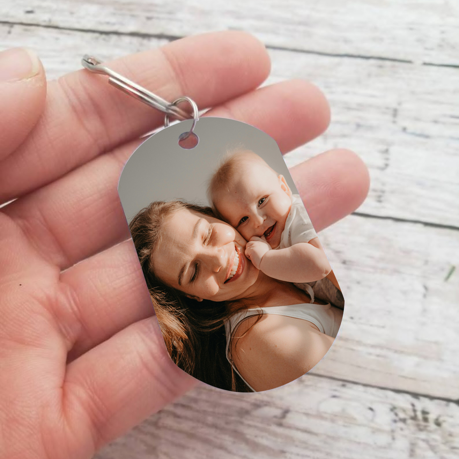 Primer Día de la Madre - Llavero 1 Texto y 1 Foto Personalizados-Jessemade ES