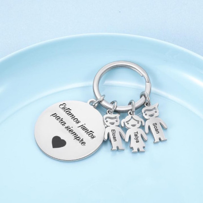 A mi mamá-Llavero Personalizado con 3 Nombres en 3 Niños y 1 Texto-Jessemade ES
