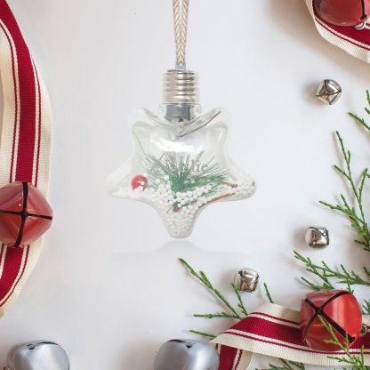 Bola navideña Adorno de Navidad 1 nombre personalizado en forma de estrella con luces LED 