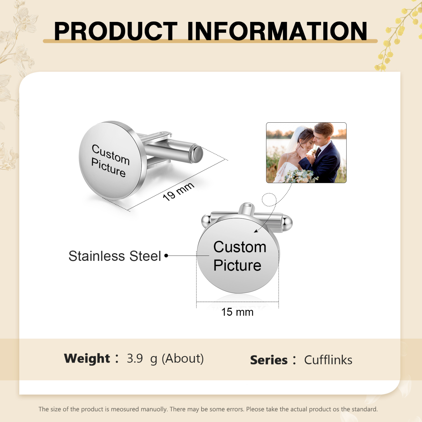 Gemelos con foto personalizada-Jessemade ES