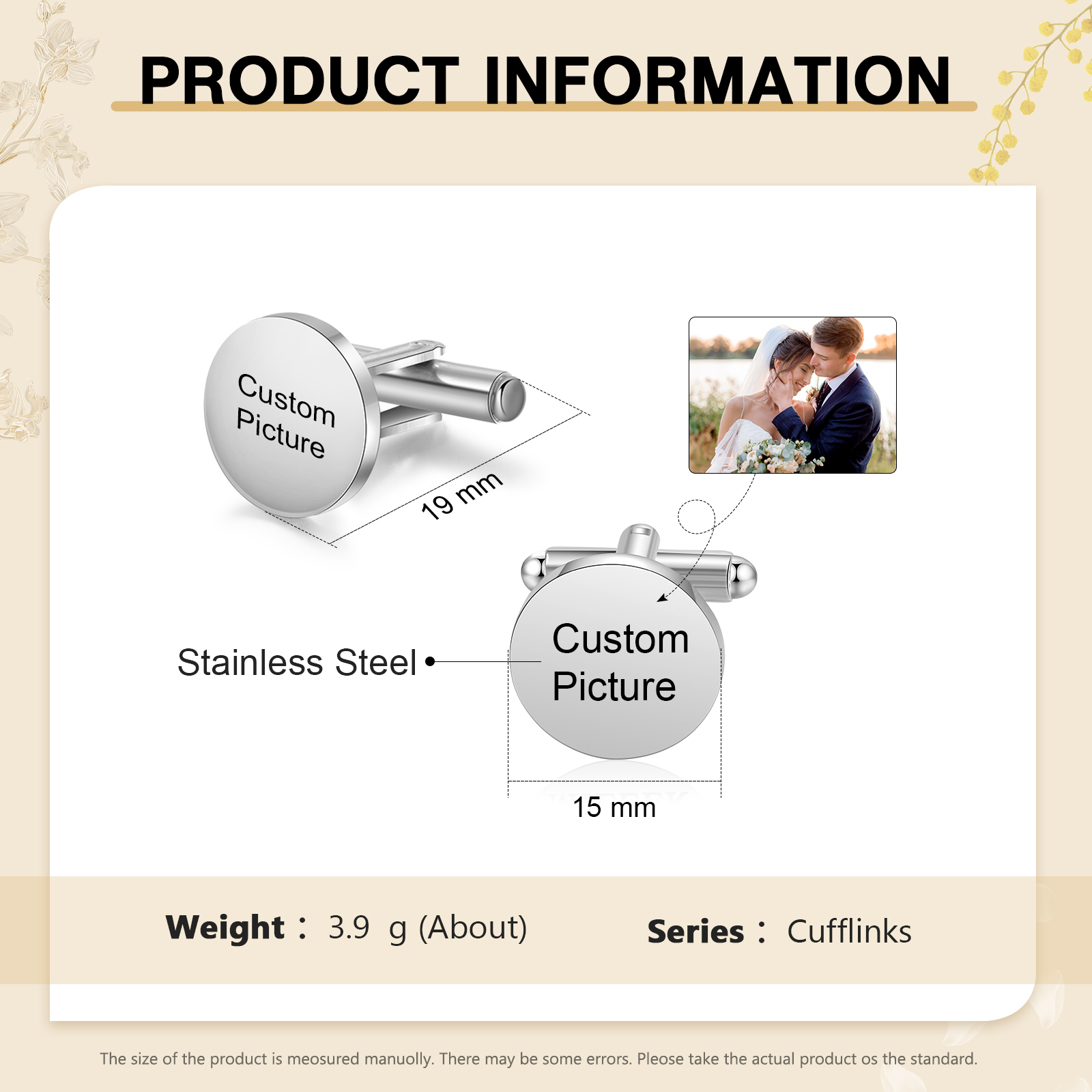 Gemelos con foto personalizada-Jessemade ES