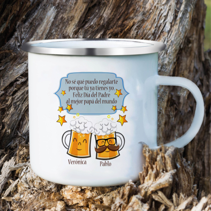 Taza para papá con 2 nombres personalizados-Jessemade ES