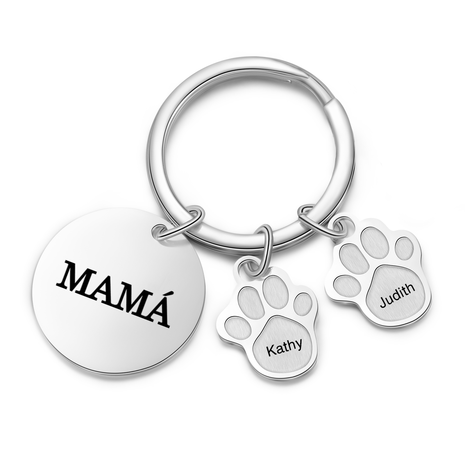 A mi familia - Llavero con 2 nombres personalizados en patas con texto-Jessemade ES