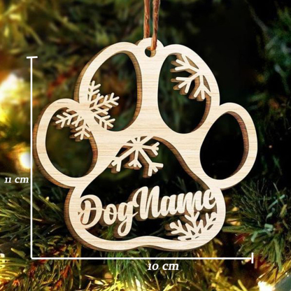 Navidad-Ornamento navideño con alas de pata de gato con 1 nombre personalizado