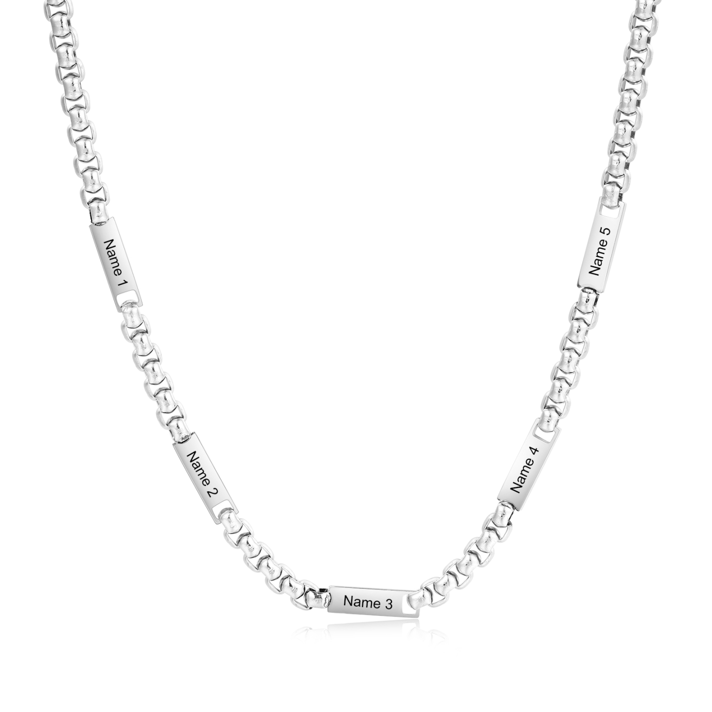 Collar de cadena personalizado con 1-5 nombres para hombre