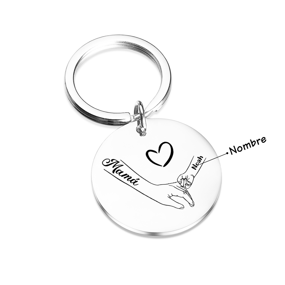 A mi mamá-Llavero 1-6 Nombres Personalizados MANOS COGIDAS-Jessemade ES
