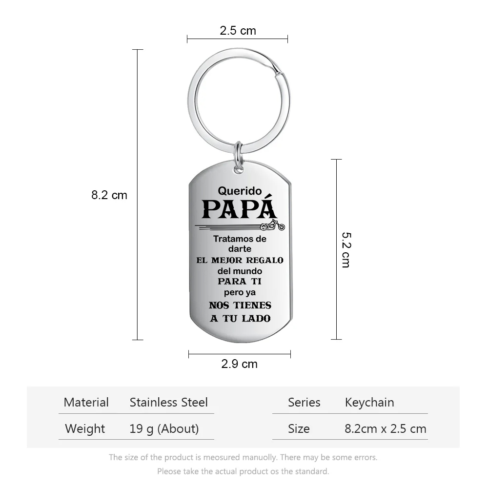 A mi papá-Llavero de placa con motocicleta-Jessemade ES
