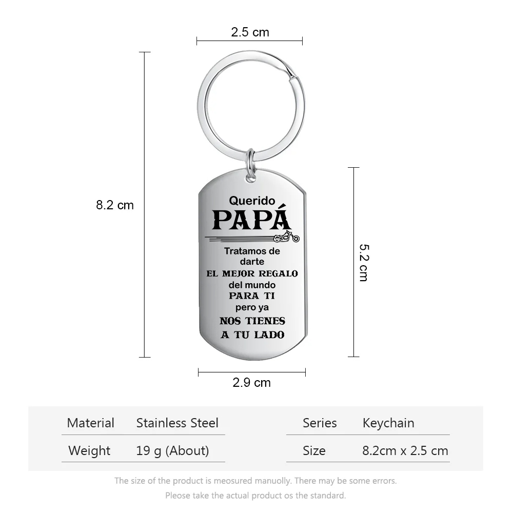 A mi papá-Llavero de placa con motocicleta-Jessemade ES