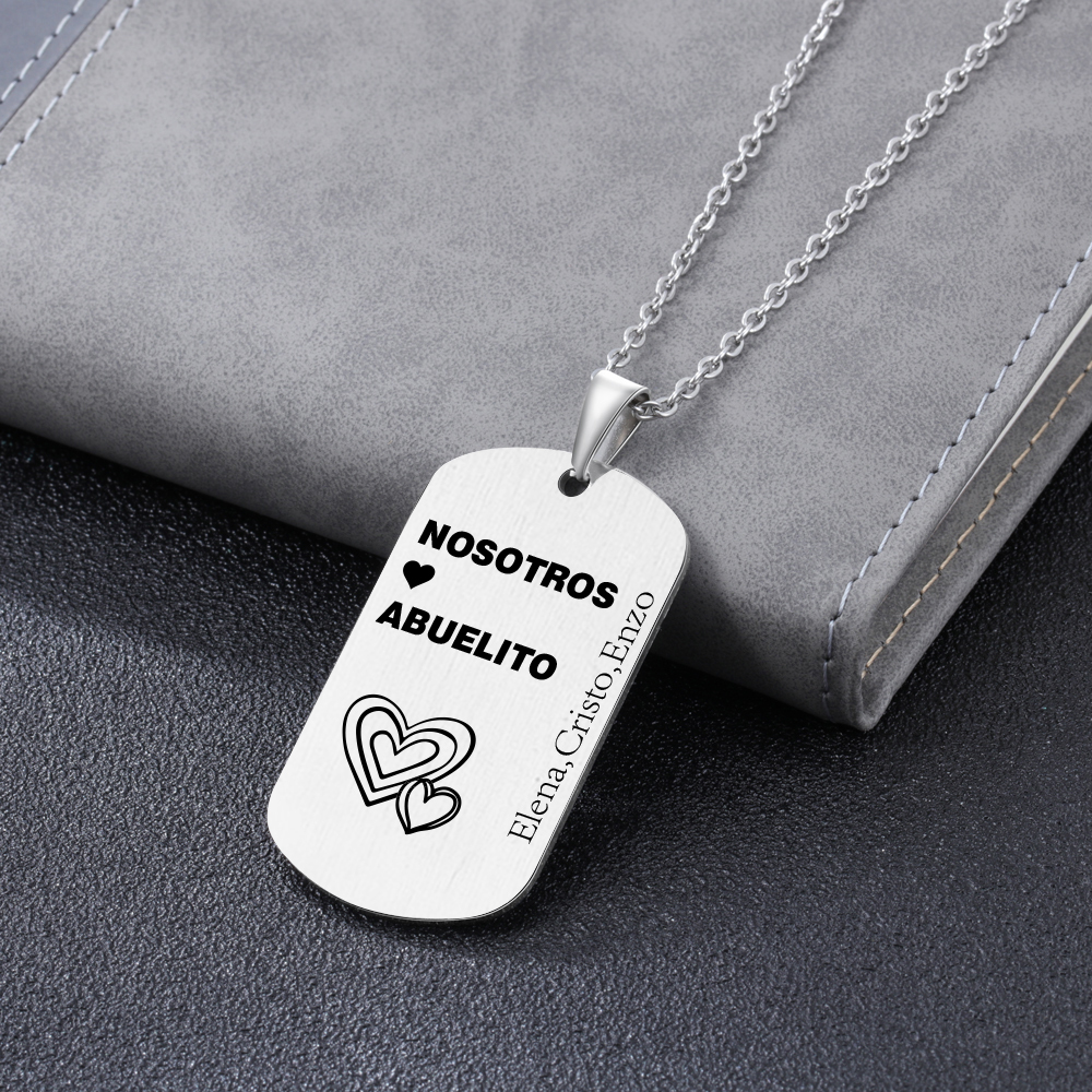 A MI ABUELO-Collar abuelo y nietos de placa personalizada con 1 texto-Jessemade ES