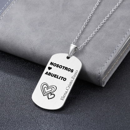 A MI ABUELO-Collar abuelo y nietos de placa personalizada con 1 texto-Jessemade ES