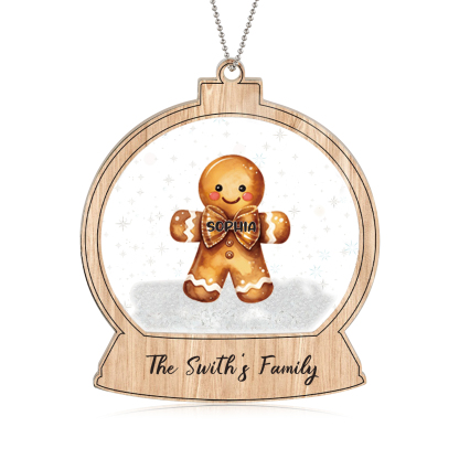 Navidad-Ornamentos Navideños de Acrílico Bola de Cristal 1 Nombre con Texto Personalizados