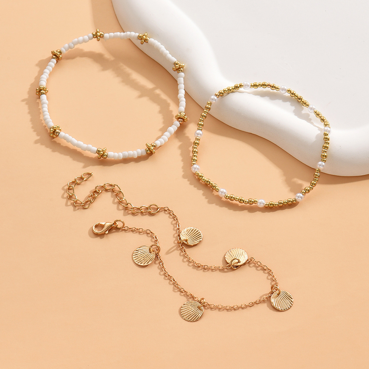 Pulsera de tobillo tres cadenas para mujer regalo de verano