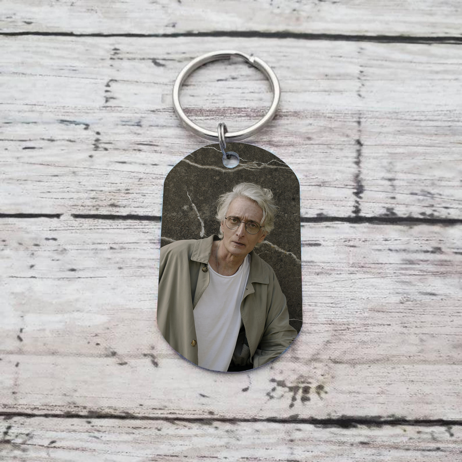 Llavero conmemorativo a un ser querido personalizado con foto, nombre y años-Jessemade ES