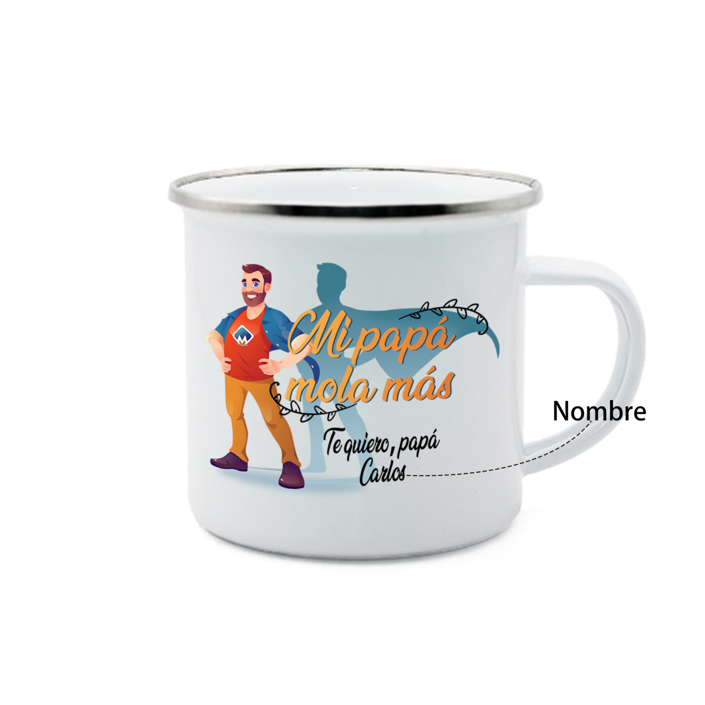 Taza para papá con 1 nombre personalizado-Jessemade ES