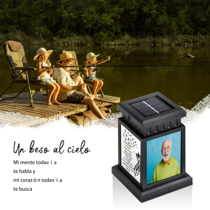 Luz Nocturna Conmemorativa Linterna con frase fijado y personalizada con nombre y 3 fotos a ser querido-Jessemade ES