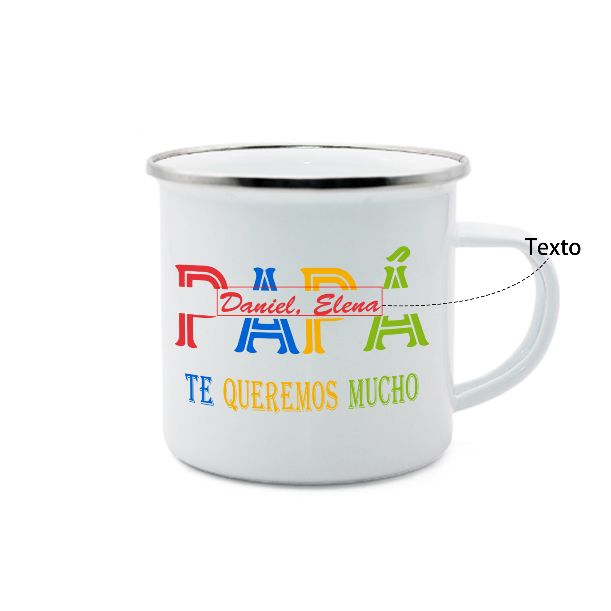 Taza para papá con 1 texto personalizado-Jessemade ES