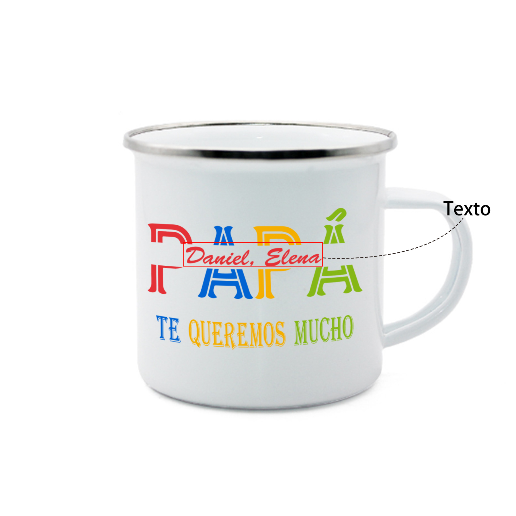 Taza para papá con 1 texto personalizado-Jessemade ES