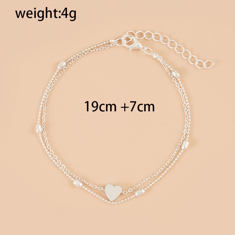 Pulsera de tobillo de dobles cadenas para mujer regalo de verano-Jessemade ES