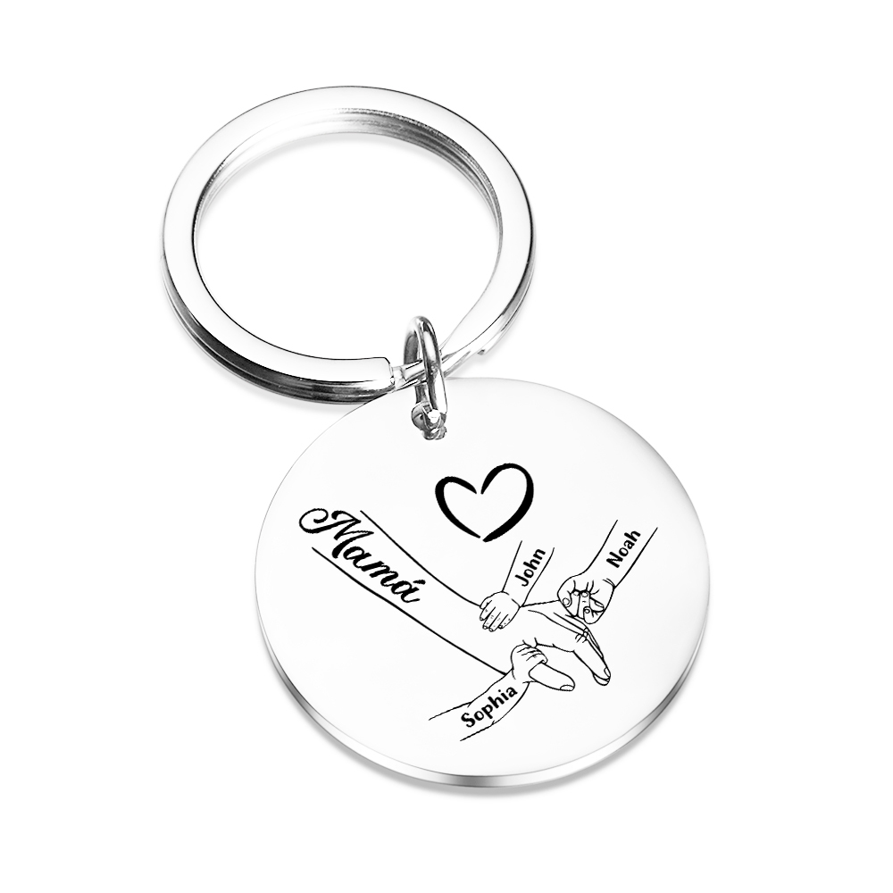 A mi mamá-Llavero 1-6 Nombres Personalizados MANOS COGIDAS-Jessemade ES