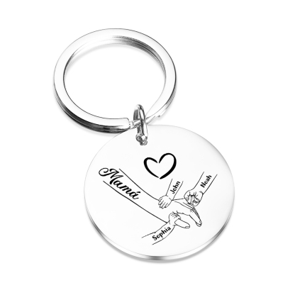 A mi mamá-Llavero 1-6 Nombres Personalizados MANOS COGIDAS-Jessemade ES