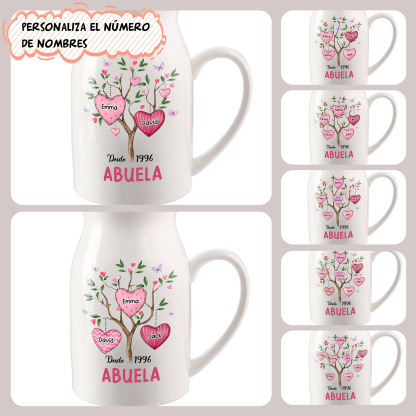 Florero de cerámica árbol de corazones 2-8 nombres personalizados con texto y año decoración del hogar-Jessemade ES