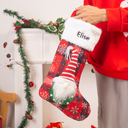 Adornos de medias navideñas de muñecos genios Bolsa de regalo 1 Nombre personalizado-Jessemade ES