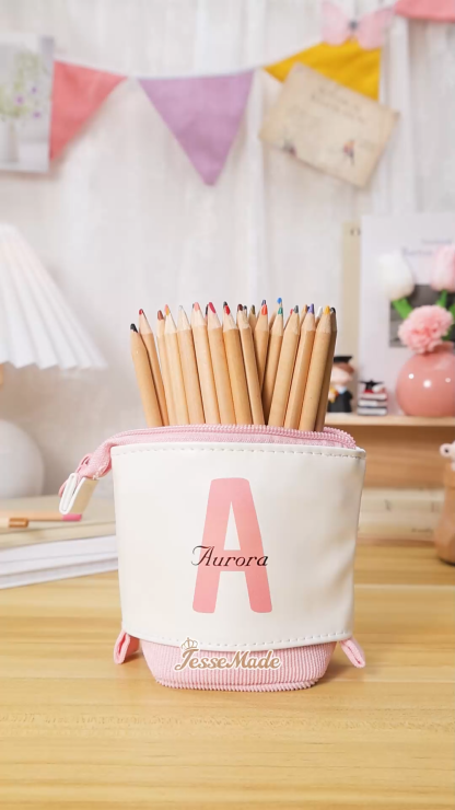 Estuche personalizado con nombre y letra para niños