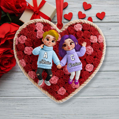 Llavero o colgante de corazón personalizado con nombres para parejas