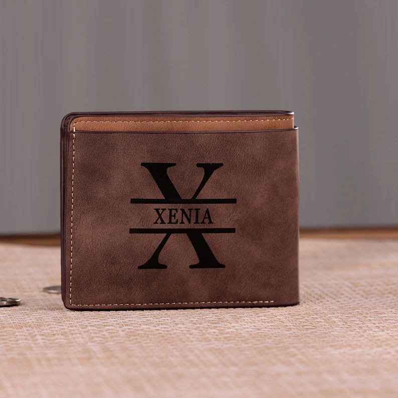 Cartera, billetera con 1 foto, 1 nombre y 1 letra monedero personalizado para hombre | Jessemade