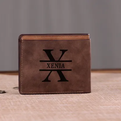 Cartera, billetera con 1 foto, 1 nombre y 1 letra monedero personalizado para hombre | Jessemade