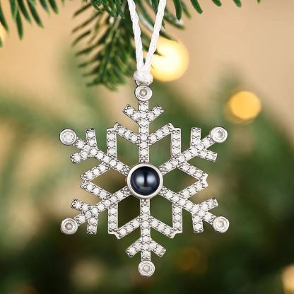 Navidad-Ornamento en forma de nieve con proyección de foto personalizada | Jessemade