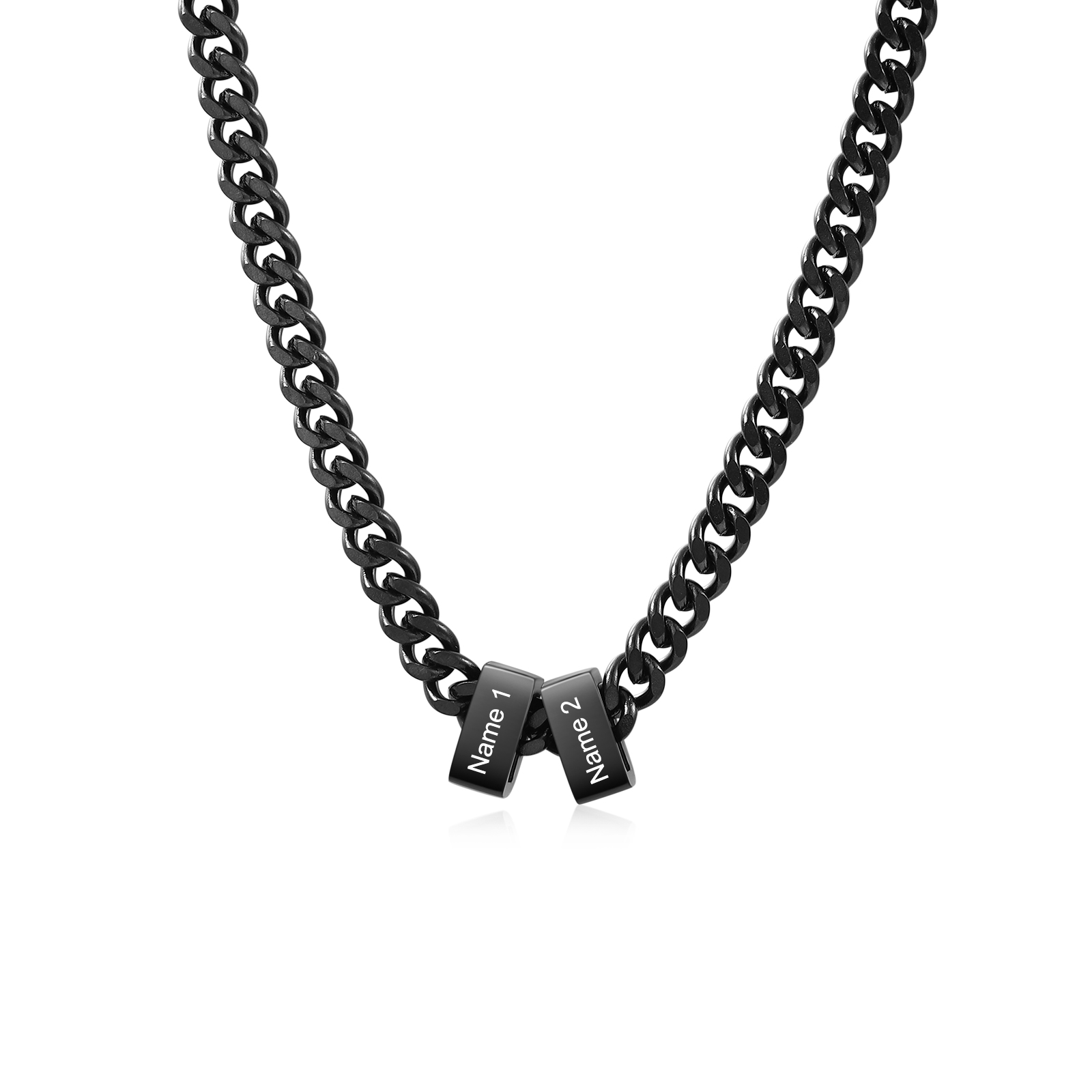 Collar de eslabones cubanos personalizado para hombre con 1 a 6 nombres