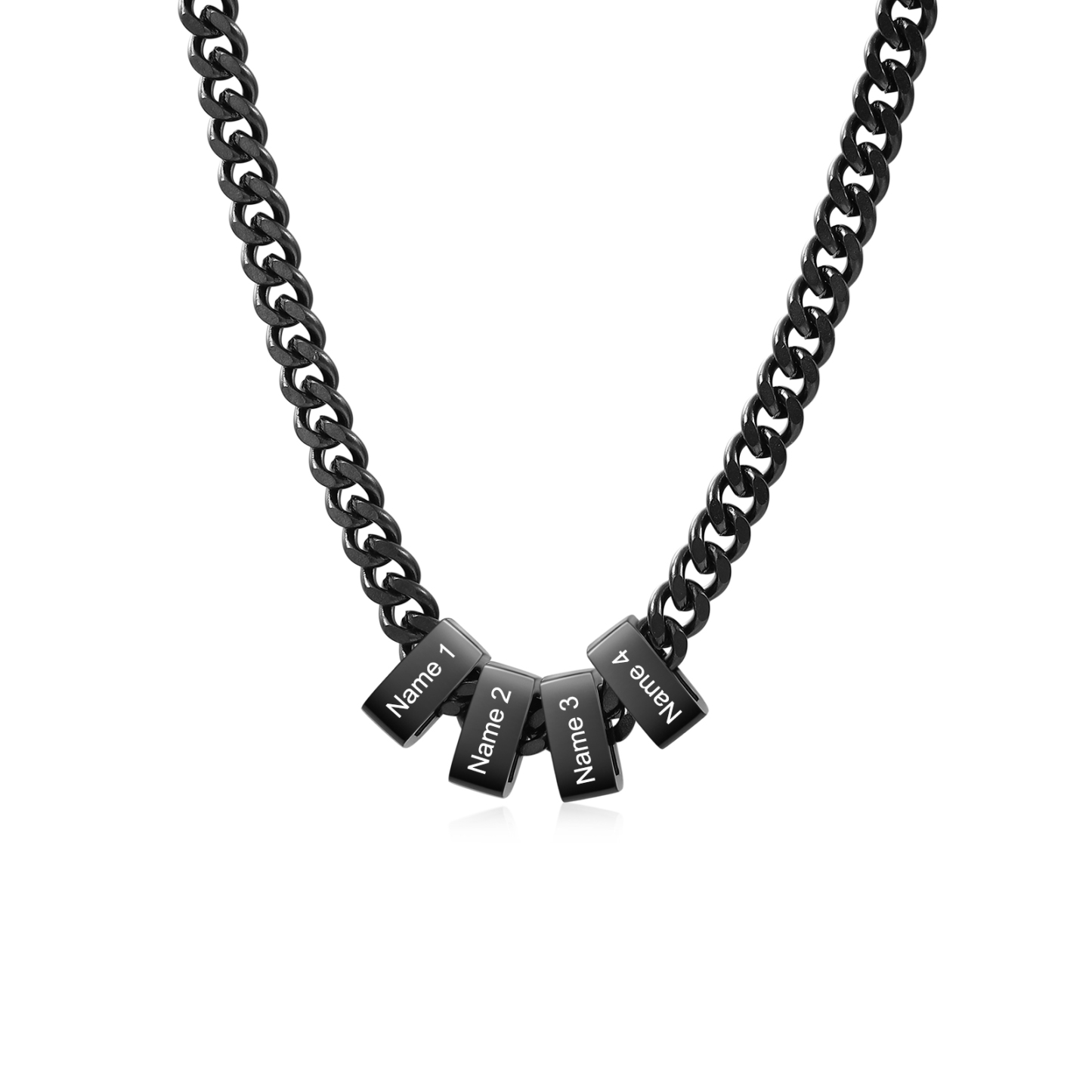 Collar de eslabones cubanos personalizado para hombre con 1 a 6 nombres