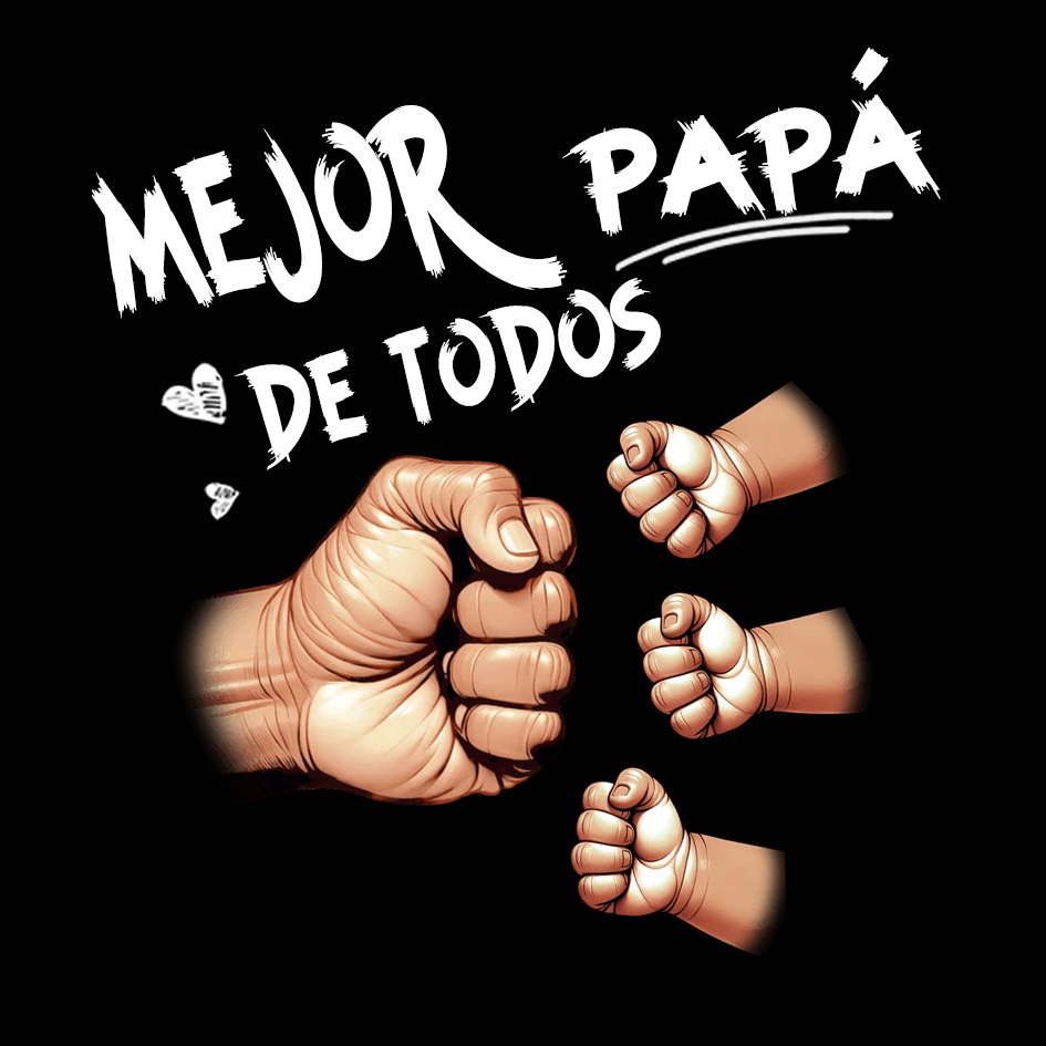 Tarjeta - Camiseta negra Mejor Papá de Todos, puños bebé