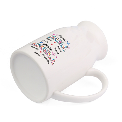 Florero rústico con forma de jarra, diseño floral "Primero mamá, ahora abuela" | Jessemade