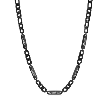 Collar de acero inoxidable personalizado con 1-5 nombres Collar para hombre
