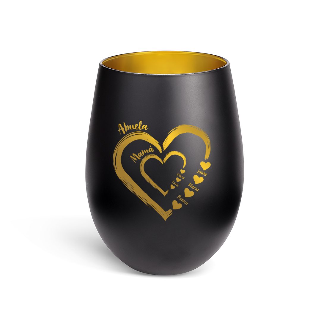 Portavelas de cristal personalizado con 2–18 nombres para la abuela o la madre (vela no incluida)