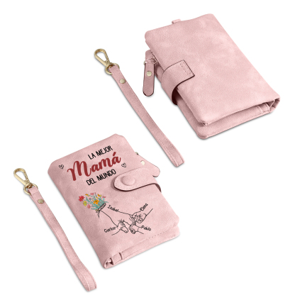 Cartera Personalizada «Le Mejor Mamá / Abuela del Mundo» con los Nombres de los Niños