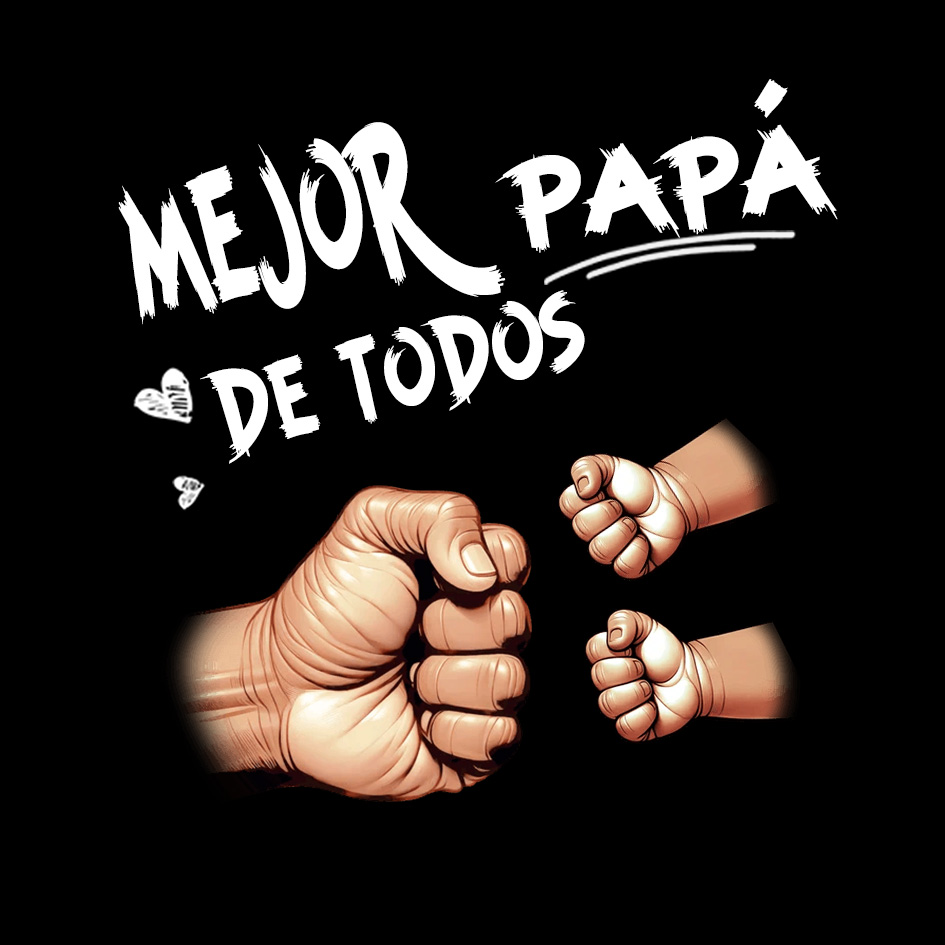 Tarjeta - Camiseta negra Mejor Papá de Todos, puños bebé