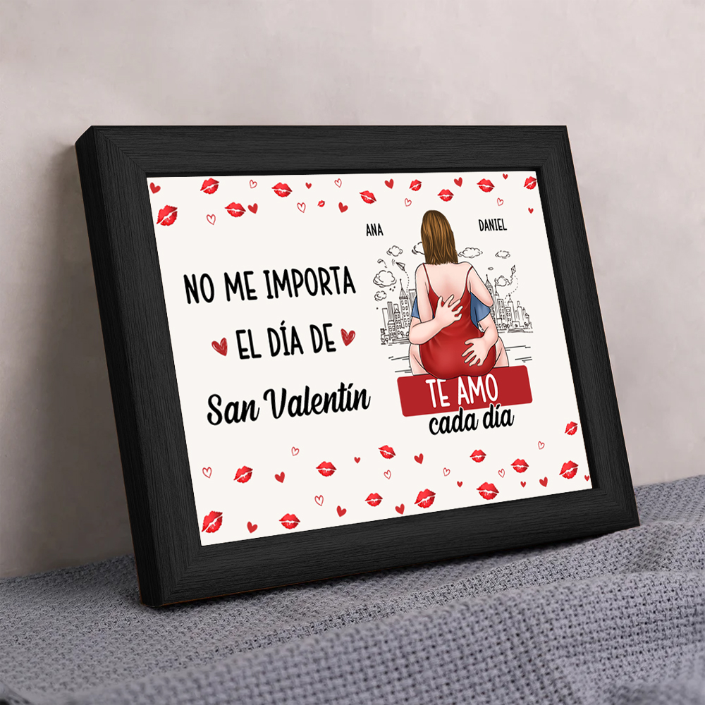 Marco luminoso LED personalizado para pareja – «TE AMO cada día»