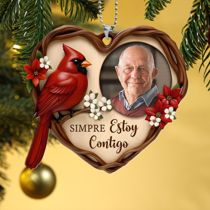 Adorno para árbol de Navidad personalizado con foto conmemorativa de cardenal