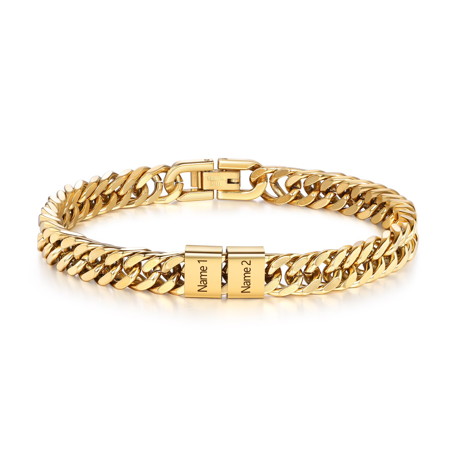 Pulsera personalizada con nombre para hombre con grabado personalizado - regalo para abuelo | Jessemade