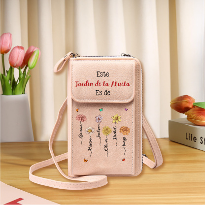 Bolso bandolera personalizado para móvil con nombre, regalo práctico para abuela y mamá | Jessemade